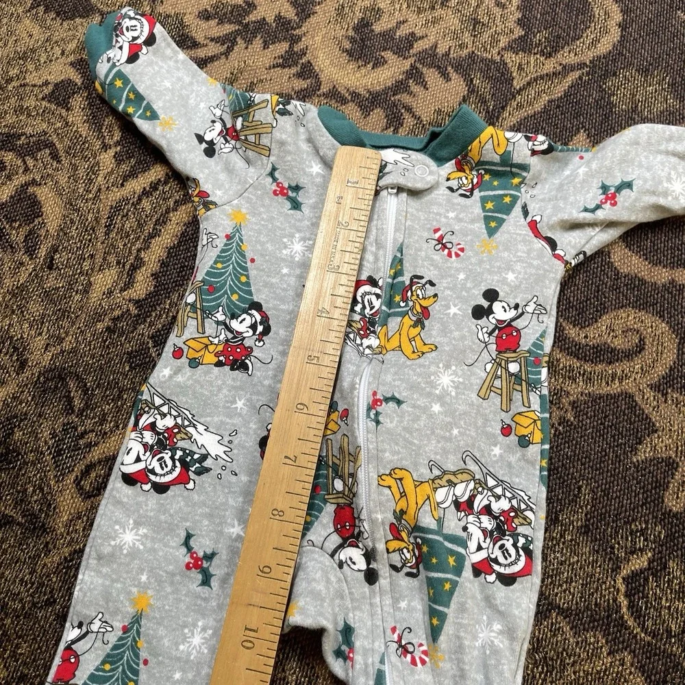Disney Christmas Mickey And Pluto Newborn Sleeper Outfit Lot Of 2